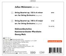 Julius Weismann (1879-1950): Streichquartette op.133 &amp; 148 für Streichorchester, CD