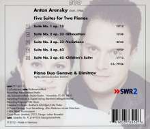 Anton Arensky (1861-1906): Suiten Nr.1-5 für 2 Klaviere, CD