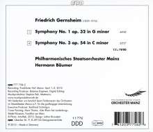 Friedrich Gernsheim (1839-1916): Symphonien Nr.1 g-moll op.32 &amp; Nr.3 c-moll op.54, CD