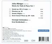 Julius Röntgen (1855-1932): Werke für Violine &amp; Klavier Vol.1, CD