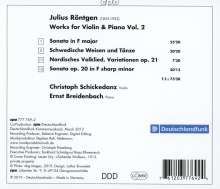 Julius Röntgen (1855-1932): Werke für Violine &amp; Klavier Vol.2, CD