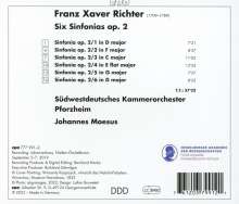 Franz Xaver Richter (1709-1789): Symphonien op.2 Nr.1-6, CD