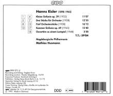 Hanns Eisler (1898-1962): Symphonien op.29 &amp; op.69, CD