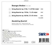 Georges Onslow (1784-1852): Streichquartette op.4,1, op.10,1 &amp; op.46,3, CD