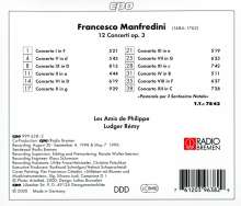 Francesco Onofrio Manfredini (1684-1762): Concerti op.3 Nr.1-12 (mit dem "Weihnachtskonzert" op.3,12), CD