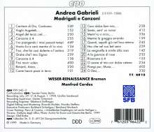 Andrea Gabrieli (1510-1586): Madrigali e Canzoni, CD