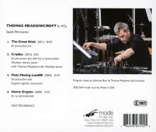 Thomas Meadowcroft (geb. 1972): Kammermusik für Percussion, CD
