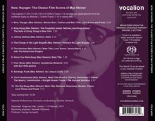 Now, Voyager: The Classic Film Scores of Max Steiner. Eine Trackliste mit Titeln wie "King Kong" und "The Big Sleep". Lila Hintergrund.