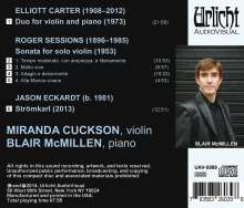 Elliott Carter (1908-2012): Duo für Violine &amp; Klavier, CD