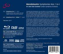 Felix Mendelssohn Bartholdy (1809-1847): Symphonien Nr.1 &amp; 4, 1 Super Audio CD und 1 Blu-ray Audio