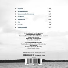Titel von 8 Musikstücken mit Längenangaben, Namen der Mitwirkenden, Studio und Produktionsdetails auf grauem Hintergrund.