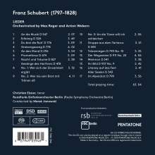Franz Schubert (1797-1828): Lieder in Orchesterfassungen (orchestriert von Max Reger &amp; Anton Webern), Super Audio CD