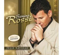 Text: Semino Rossi, Special Edition, Feliz Navidad. Ein Mann in einem cremefarbenen Anzug mit gefalteten Händen.
