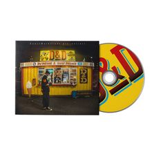 "KunstWerkStadt präsentiert" über einem gelben Imbiss-Stand mit "D&D" und buntem CD-Cover.