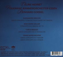 Élégante Schrift auf blauem Hintergrund mit Komponistennamen und Konzertbeschreibungen. Logo von "EDEL" unten links.