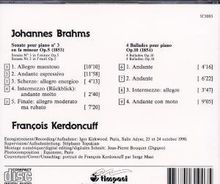 Johannes Brahms (1833-1897): Klaviersonaten 3,4/Ball, CD