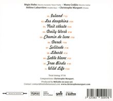 Titel und Zeiten mehrerer Musikstücke, darunter "Island" 7:23 und "Wild Life" 5:40. Namen der Musiker und Instrumente.