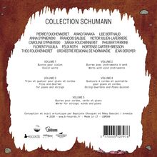"Collection Schumann" oben, darunter Künstlernamen und fünf Volumens: Violinen, Blasinstrumente, Klavier, Streichquartette, Klavier.