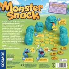 Titel: Monster Snack. Text: Mampf, mampf, die Monster sind los und haben riesigen Hunger! Spiel für 2-4 Personen ab 5 Jahren.