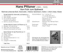 Hans Pfitzner (1869-1949): Vom Früh- zum Spätwerk, CD