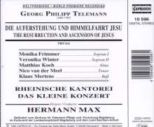 Georg Philipp Telemann (1681-1767): Oratorium "Auferstehung &amp; Himmelfahrt Jesu" TWV 6:6, CD