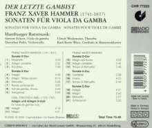 Franz Xaver Hammer (1741-1817): Gambensonaten in D,D,D,A,A, CD