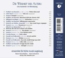 Die Weisheit des Alters - "Ars moriendi" im Minnesang, CD