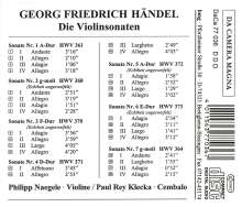 Georg Friedrich Händel (1685-1759): Violinsonaten HWV 361,364,368,370-373, CD