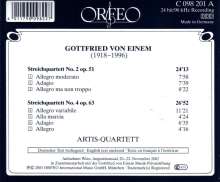 Gottfried von Einem (1918-1996): Streichquartette Nr.2 &amp; 4, CD