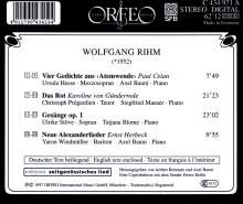 Wolfgang Rihm (geb. 1952): Lieder, CD