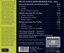 Franz Anton Hoffmeister (1754-1812): Sinfonie concertante Nr.1 &amp; 2 für 2 Klarinetten &amp; Orchester, Super Audio CD
