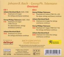 Johann Bernhard Bach (1676-1749): Ouvertüren D-Dur,e-moll,G-Dur,g-moll für Streicher &amp; Bc, 2 CDs