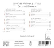 Johann Pfeiffer (1697-1761): Ouvertüren &amp; Konzerte, CD