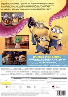 BONUS MATERIAL: Die Minions gehen nach Hollywood. Drei Minions kämpfen gegen ein lilafarbenes Tentakel.