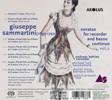Giuseppe Sammartini (1695-1750): Sonaten für Blockflöte &amp; Bc Vol.2, Super Audio CD