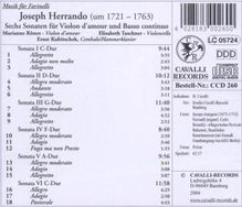 Joseph Herrando (1721-1763): Sonaten Nr.1-6 für Viola d'Amore &amp; Bc, CD