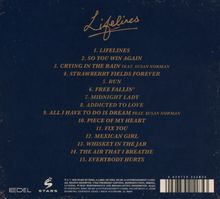 Eine Titelliste: "Lifelines", "So You Win Again", "Crying in the Rain feat. Susan Norman", "Strawberry Fields Forever", und mehr. Links unten befinden sich die Logos von EDEL und STARS.