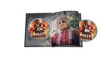 "DOLLY UNCUT, Laufzeit ca. 83 Minuten." DVD-Hülle und Discs, Puppe in roter Kleidung mit unheimlichem Gesicht.