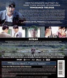 Oben steht "Der fulminante Auftakt zu Park Chan-Wooks legendärer Vengeance-Trilogie". Mehrere Szenenbilder aus einem Film.