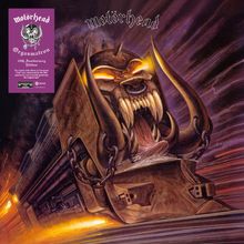 Motörhead, Orgasmatron, 40th Anniversary Edition. Illustration: Zug mit dämonischem Gesicht, leuchtende Augen, Flammen.