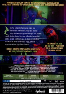**Neongetränkter Alien-Splatter** mit Partyrausch und Body-Horror. **FSK 16**. Sprachen: Deutsch, Englisch.