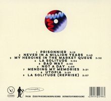 Trackliste mit Titeln und Zeiten; abstraktes Muster-CD-Artwork oben. Nummern und Zeiten der Tracks: 1 bis 9.