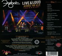 "Foghat LIVE & LOUD ACROSS THE U.S.A." Zwei Disk-Set, mit Songs wie "My Babe" und "Sweet Home Chicago". Bühnenszene mit Band.