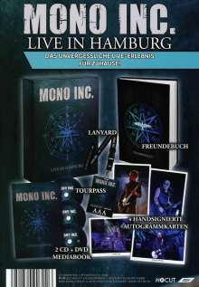 Mono Inc.: Live In Hamburg (Fanbox), 2 CDs, 1 DVD, 1 Merchandise und 1 Buch