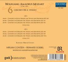 Wolfgang Amadeus Mozart (1756-1791): Violinkonzerte Nr.1-6, 2 CDs