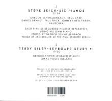 Gregor Schwellenbach: Steve Reich: Six Pianos / Terry Riley: Keyboard Study #1, CD