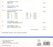 Uros Rojko &amp; Luka Juhart - Werke für Klarinette &amp; Akkordeon, CD