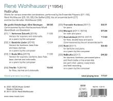 Rene Wohlhauser (geb. 1954): Die große Vokaltrilogie "Drei Gesänge", CD