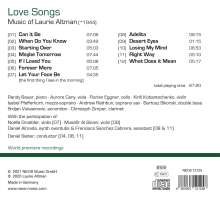 Laurie Altman (geb. 1944): Love Songs, CD