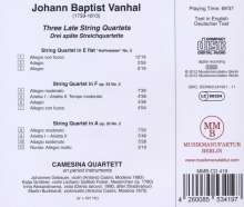 Johann Baptist (Jan Krtitel) Vanhal (1739-1813): 3 Späte Streichquartette, CD